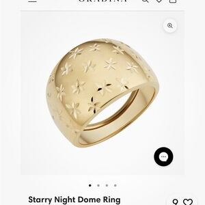 Oradina Gold Starry Night Dome Ring 14k